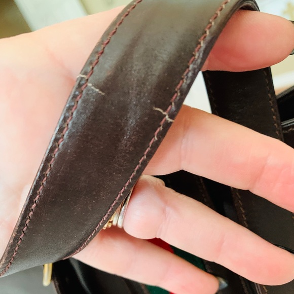 Gucci Web Stripe Leather Equestrian Boot Emblem Shoulder Bag - Picture 10 of 16